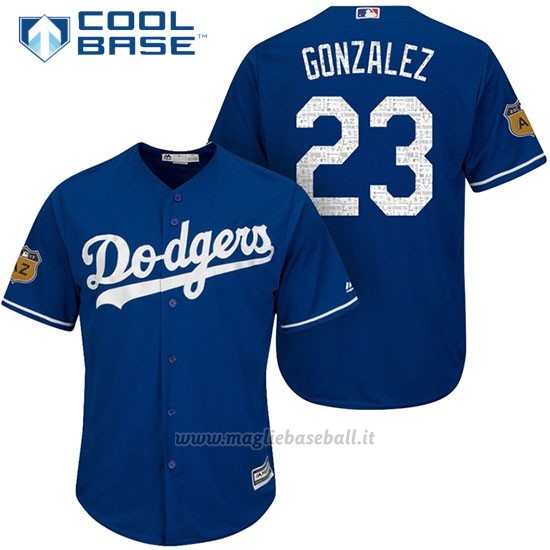 Maglia Baseball Uomo Los Angeles Dodgers Adrian Gonzalez 2017 Allenamento Primaverile Cool Base Giocatore